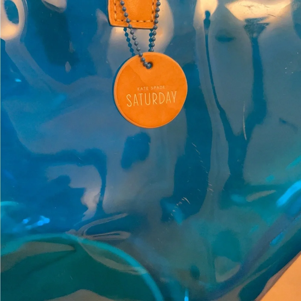 Kate Spade Saturday Blue Transparent Beach Tote Bag,
